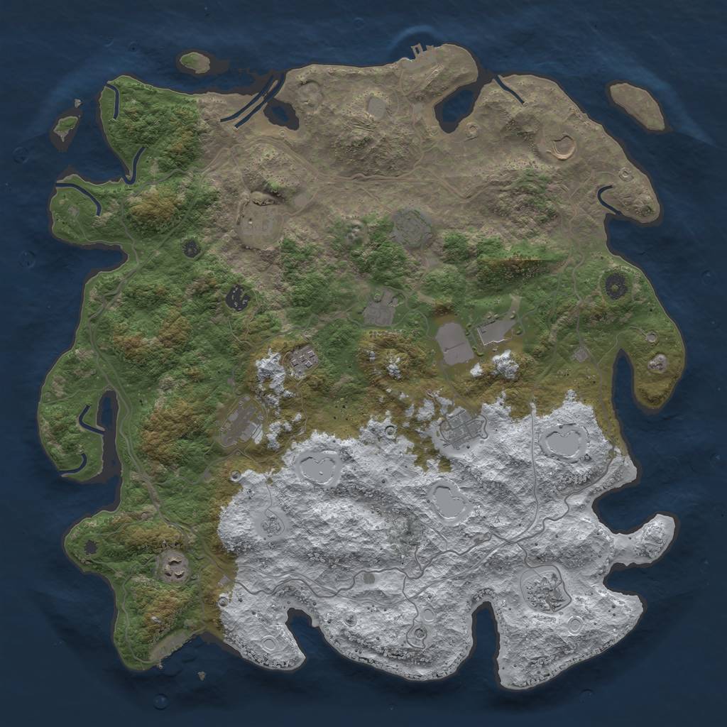 Rust Map: Procedural Map, Size: 4500, Seed: 4505234, 20 Monuments