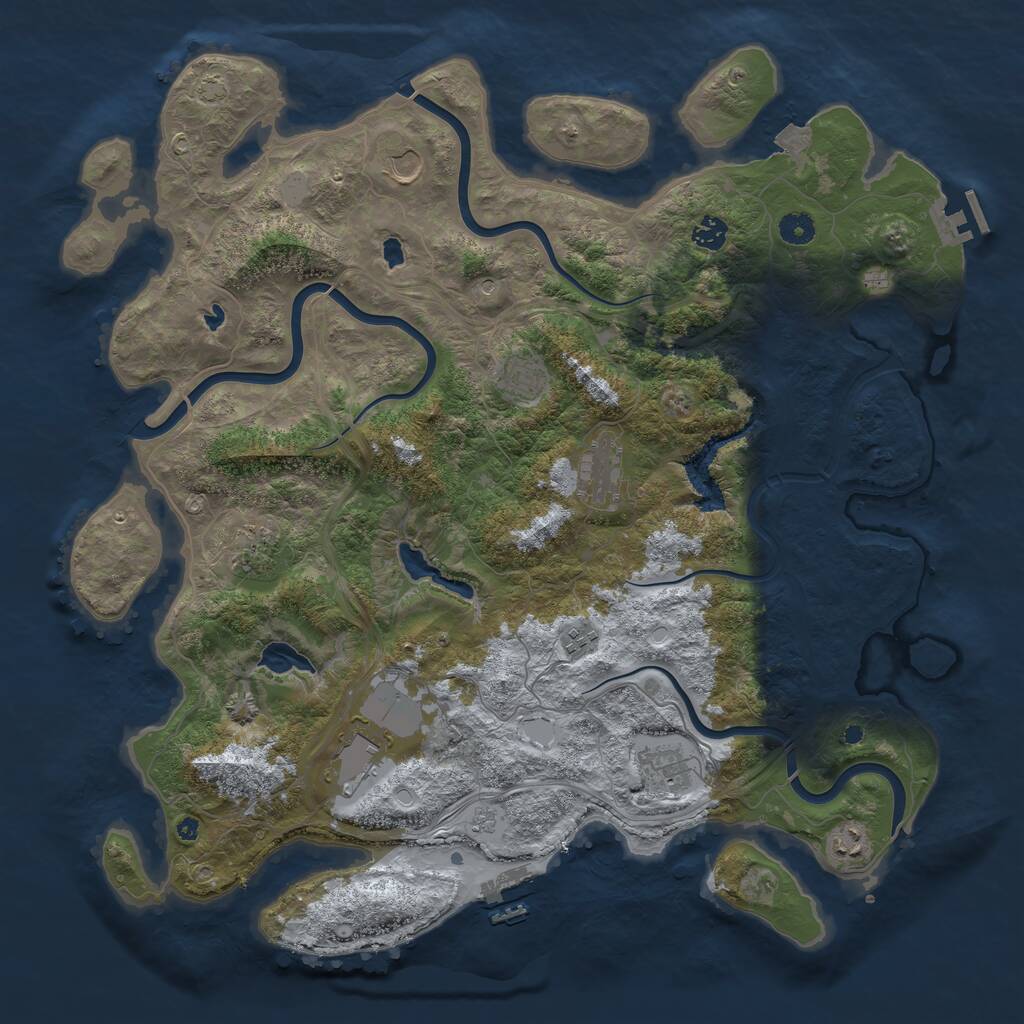 Rust Map: Procedural Map, Size: 4500, Seed: 1232992, 15 Monuments