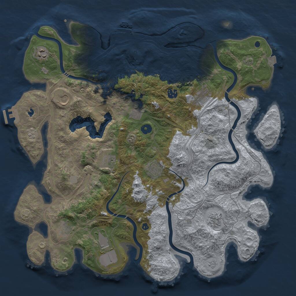 Rust Map: Procedural Map, Size: 4300, Seed: 1010307359, 17 Monuments