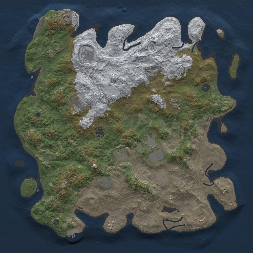 Rust Map: Procedural Map, Size: 4500, Seed: 4116320, 20 Monuments