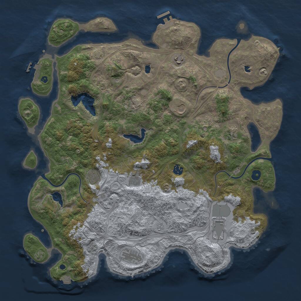 Rust Map: Procedural Map, Size: 4500, Seed: 2319108, 15 Monuments