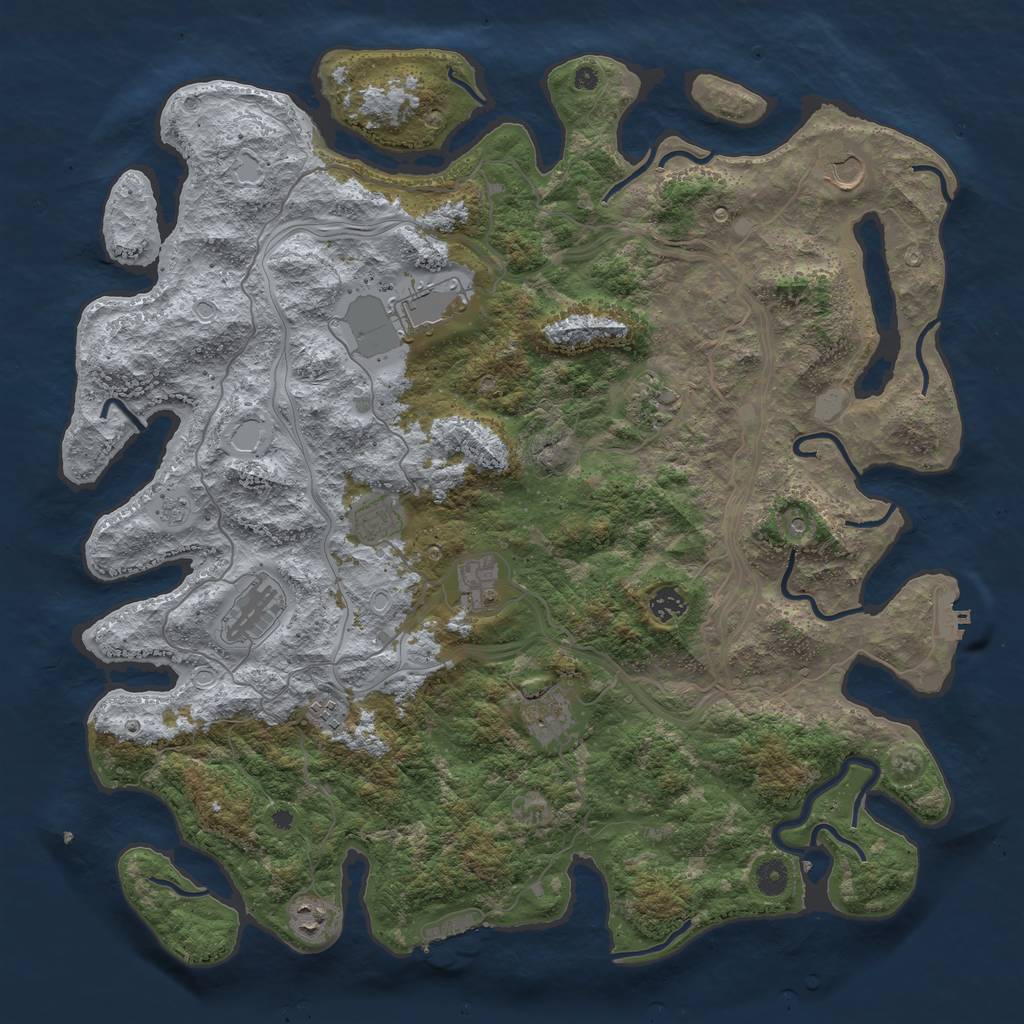 Rust Map: Procedural Map, Size: 4500, Seed: 6027905, 19 Monuments