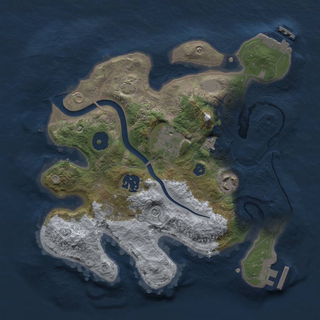 Rust Map: Procedural Map, Size: 2700, Seed: 7563756, 9 Monuments