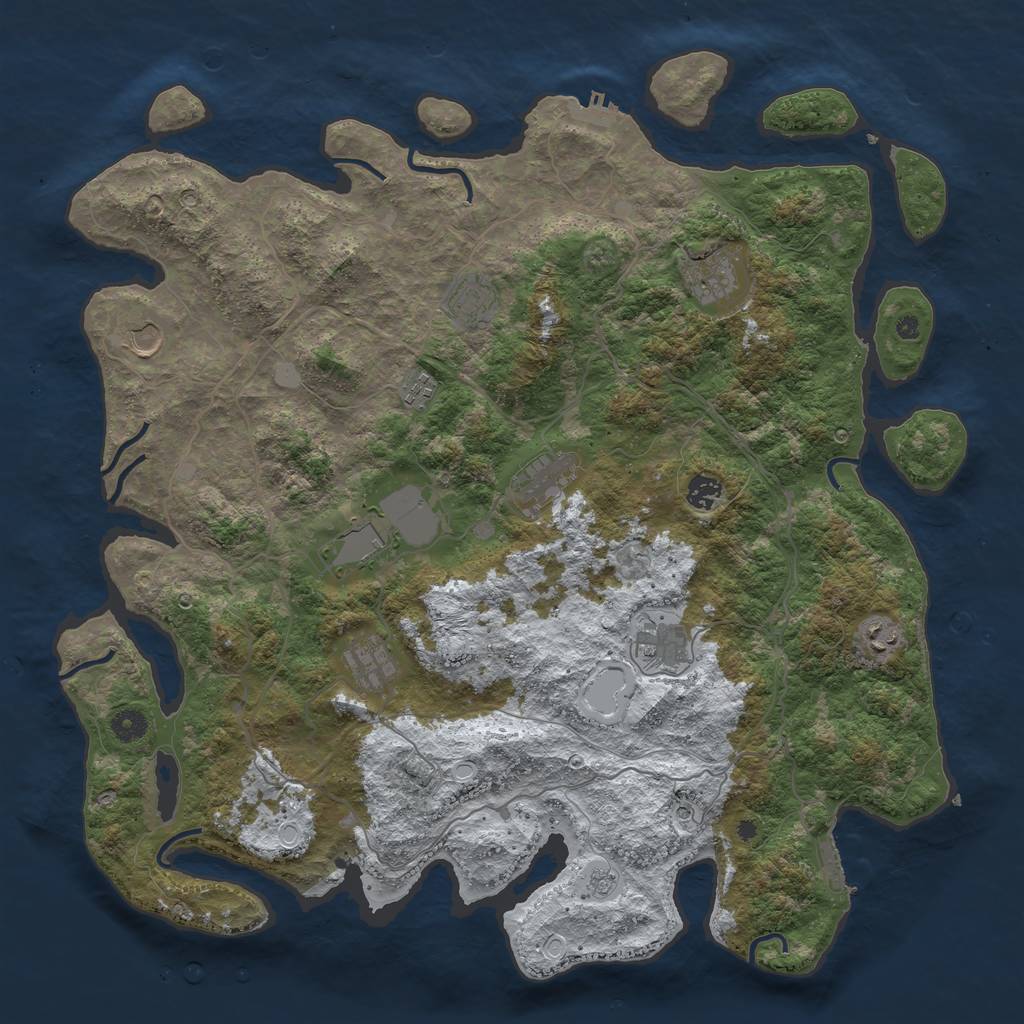 Rust Map: Procedural Map, Size: 4500, Seed: 5721578, 19 Monuments