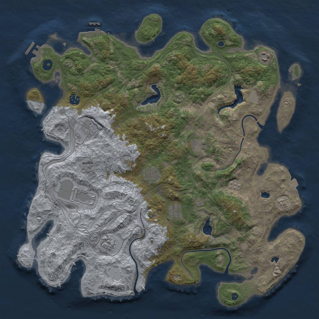 Rust Map: Procedural Map, Size: 4500, Seed: 655349, 15 Monuments