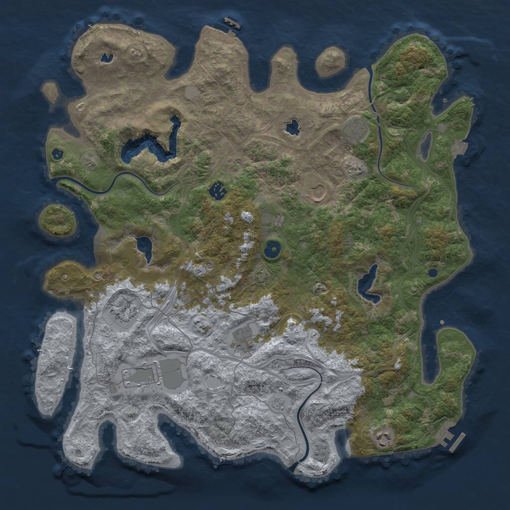 Rust Map: Procedural Map, Size: 4500, Seed: 272664, 14 Monuments