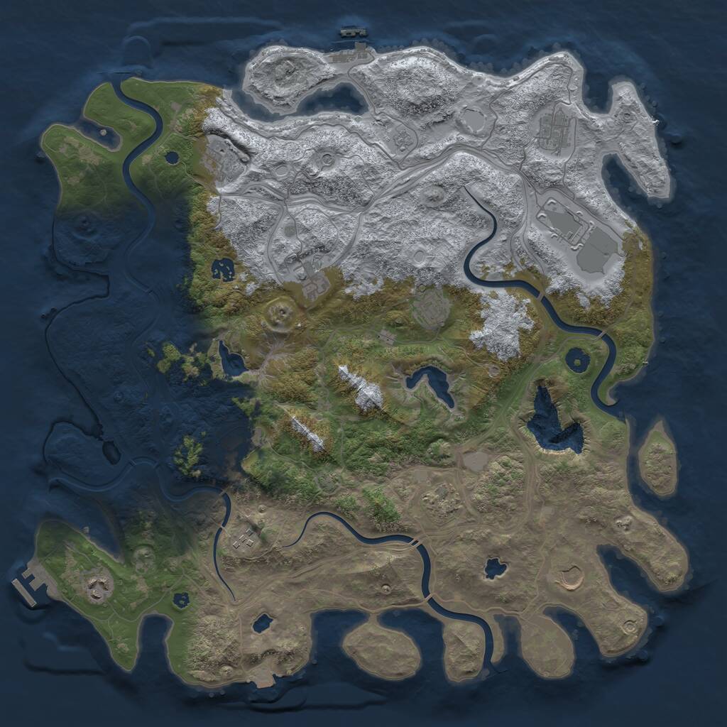 Rust Map: Procedural Map, Size: 4500, Seed: 5331175, 17 Monuments