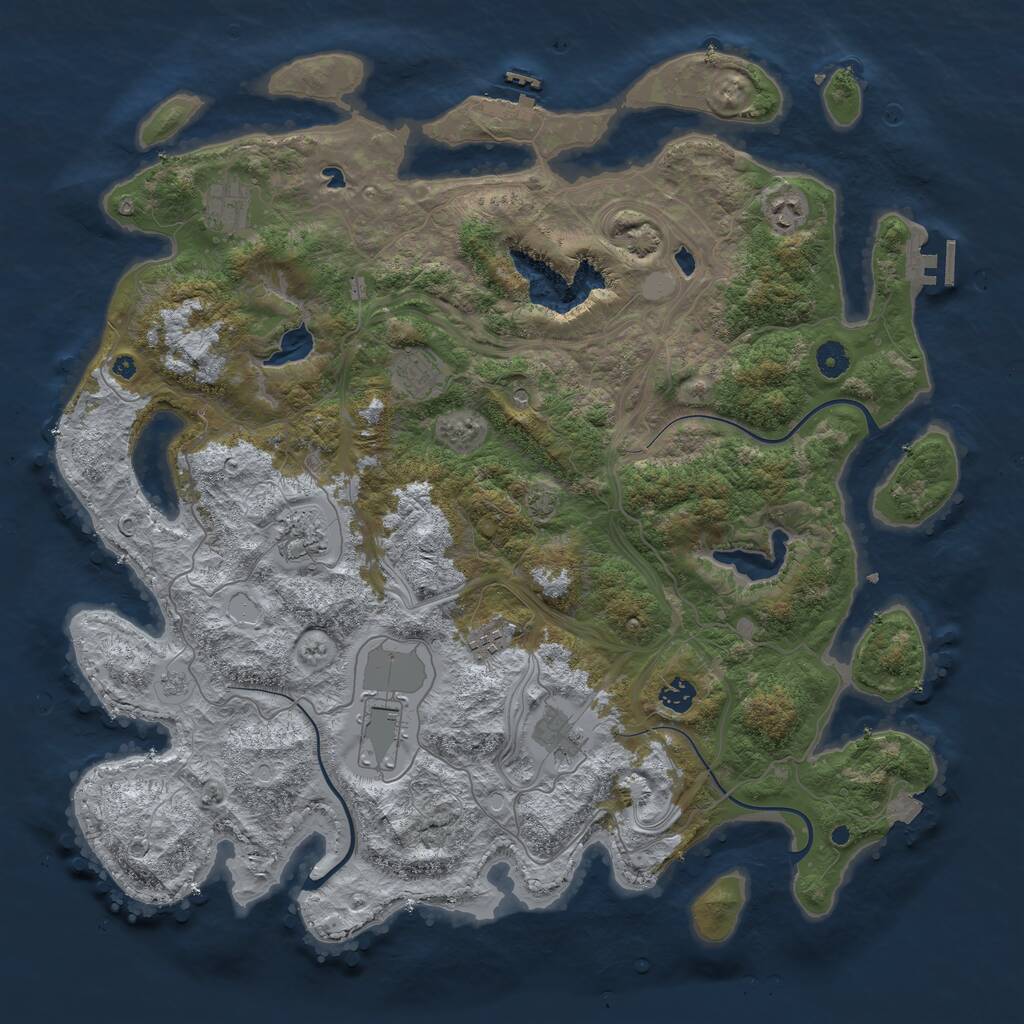Rust Map: Procedural Map, Size: 4500, Seed: 6079173, 14 Monuments
