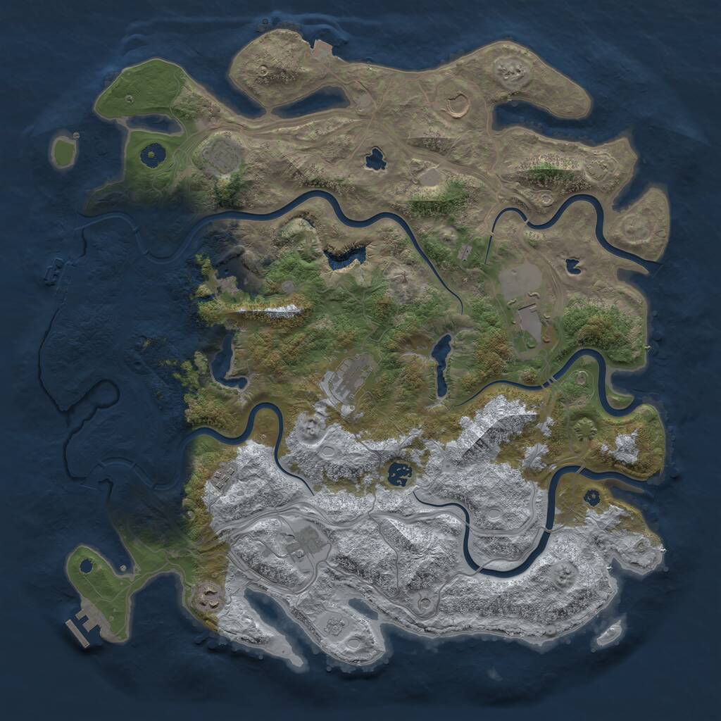 Rust Map: Procedural Map, Size: 4500, Seed: 1090614, 15 Monuments