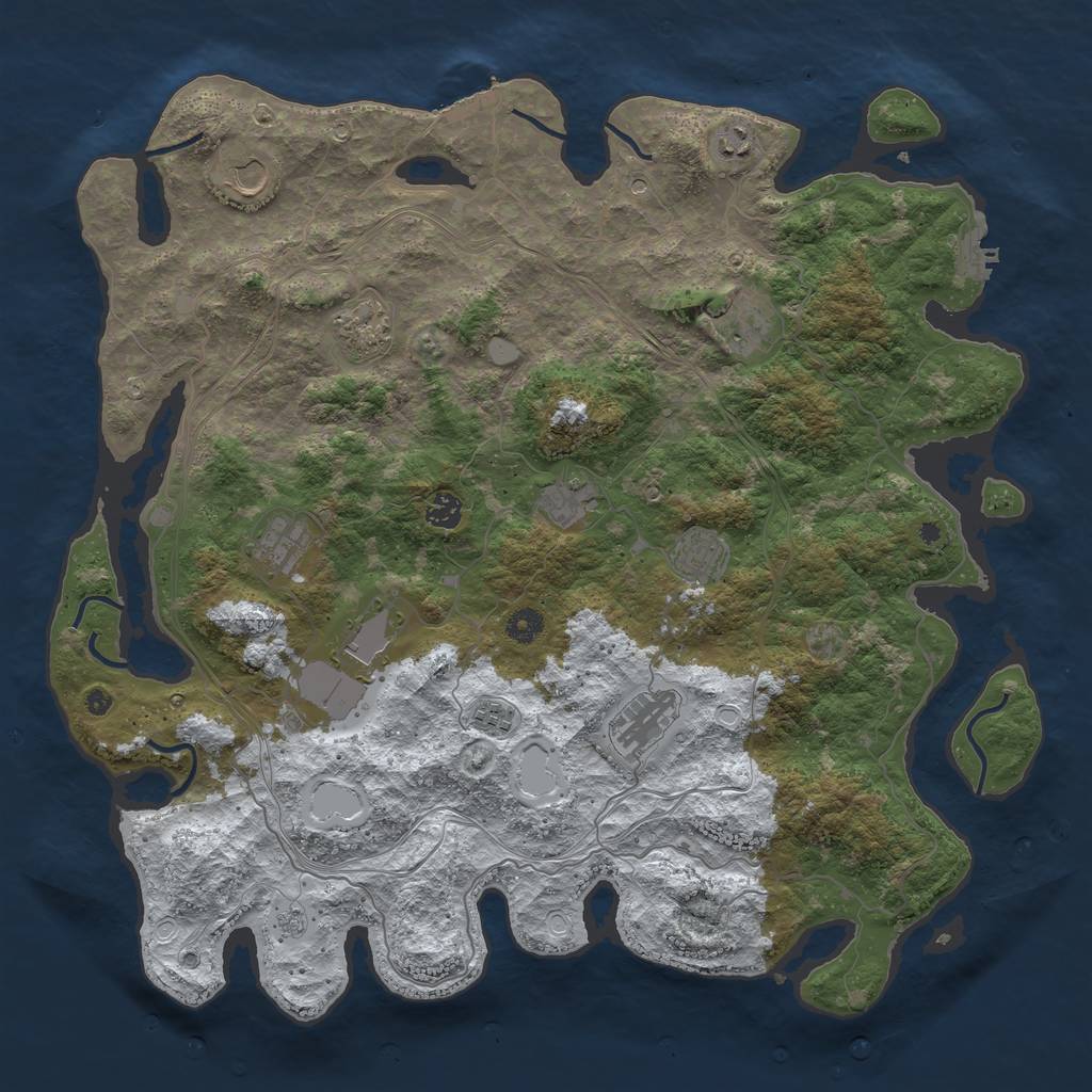 Rust Map: Procedural Map, Size: 4500, Seed: 3364563, 20 Monuments