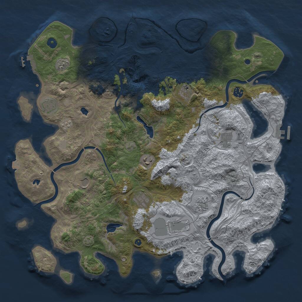 Rust Map: Procedural Map, Size: 4500, Seed: 1710027, 16 Monuments