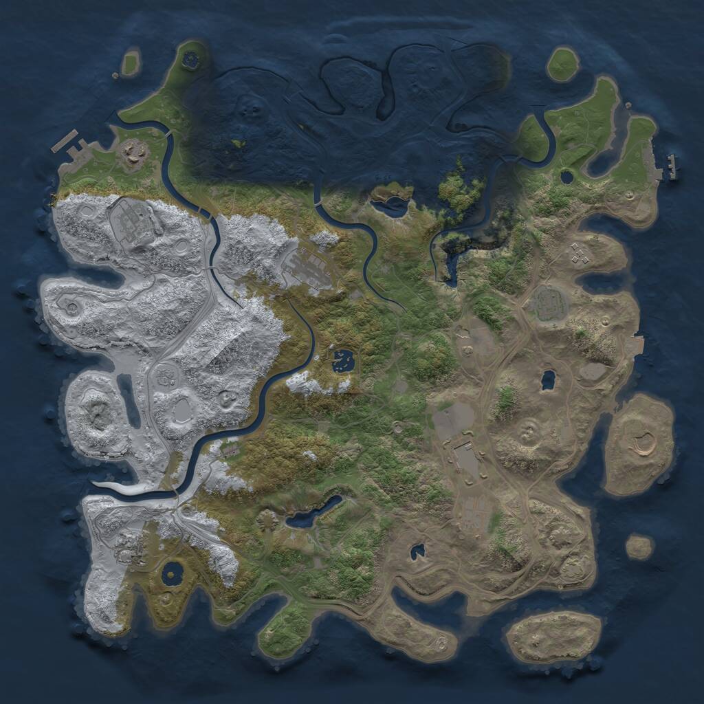 Rust Map: Procedural Map, Size: 4500, Seed: 4204960, 17 Monuments