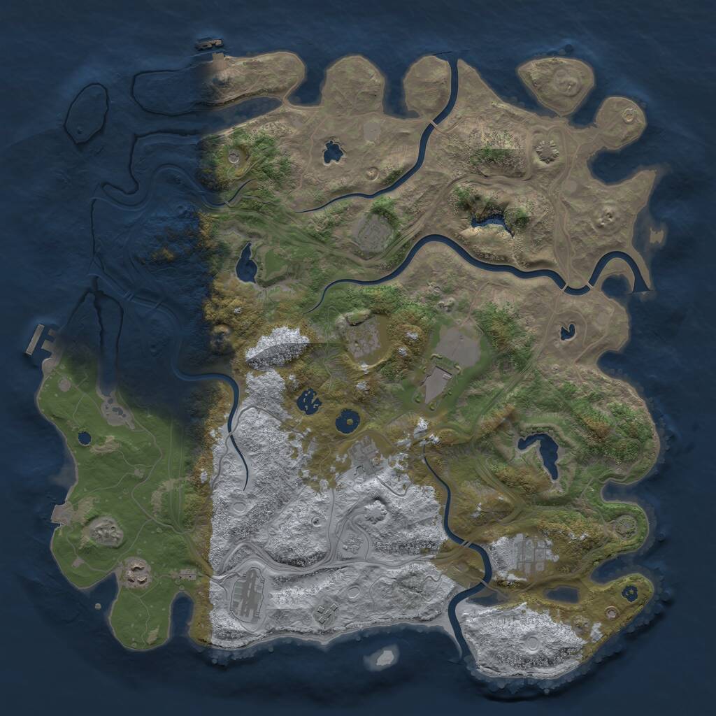 Rust Map: Procedural Map, Size: 4500, Seed: 1240460, 15 Monuments