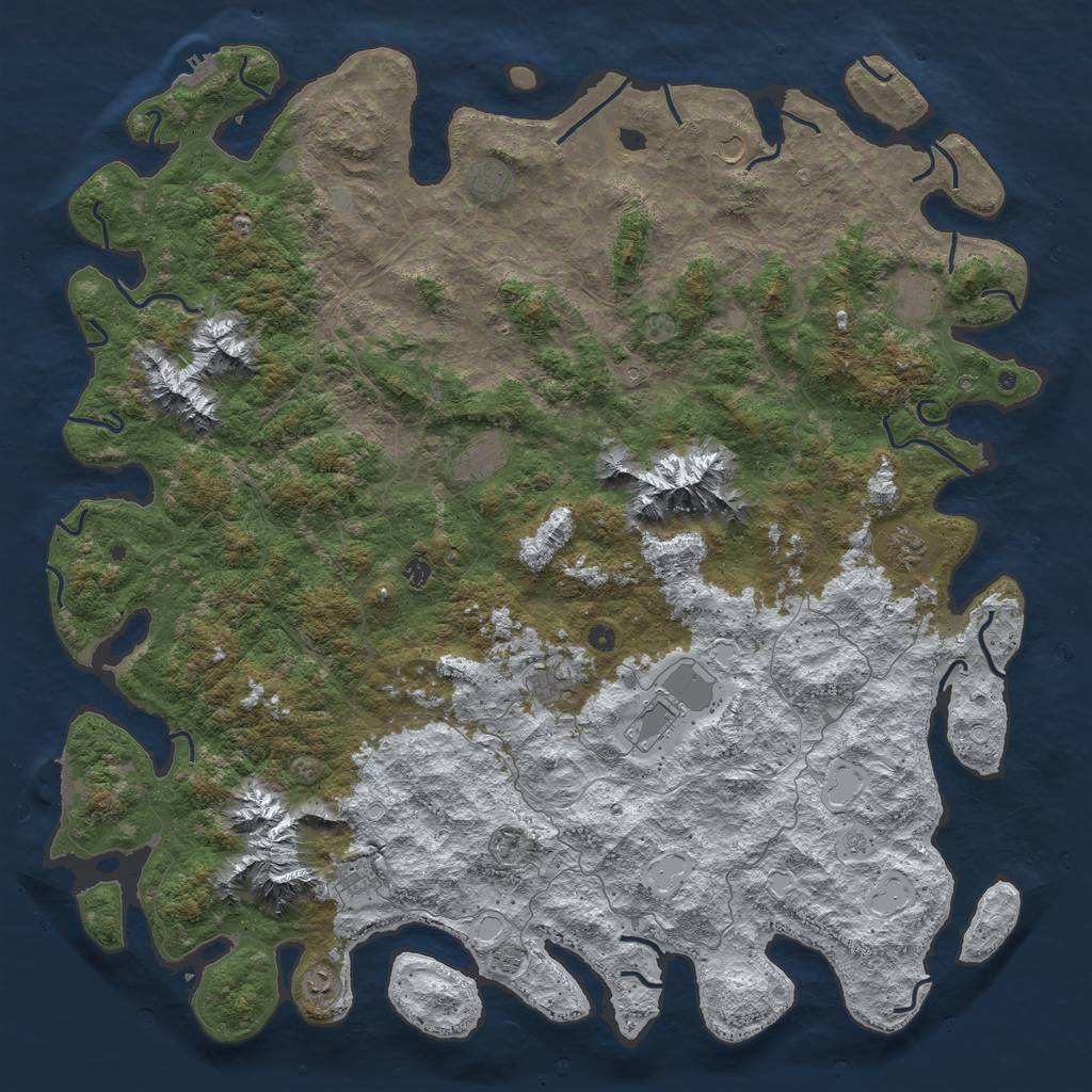Rust Map: Procedural Map, Size: 6000, Seed: 47544158, 20 Monuments
