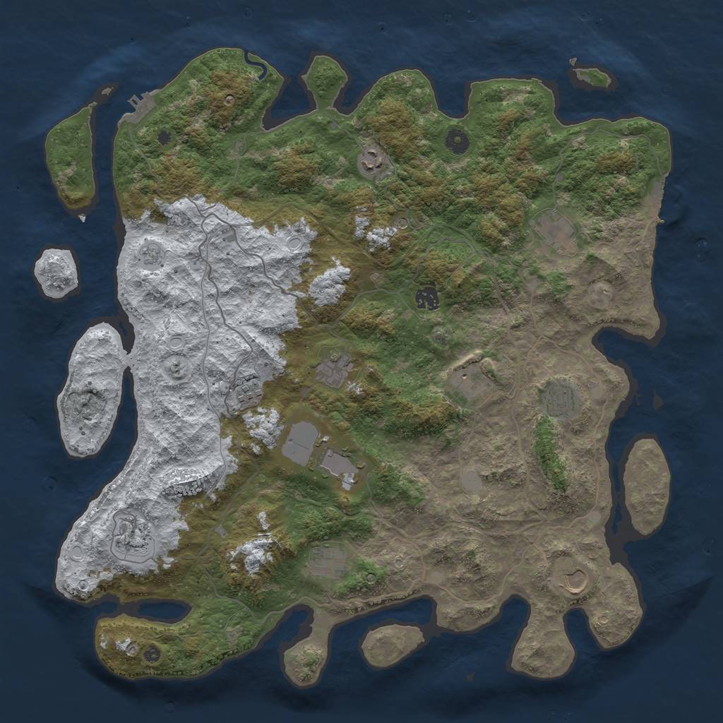 Rust Map: Procedural Map, Size: 4500, Seed: 5054199, 20 Monuments