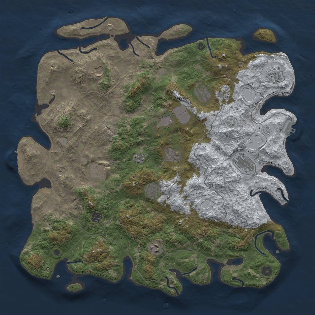 Rust Map: Procedural Map, Size: 4500, Seed: 2120789, 20 Monuments