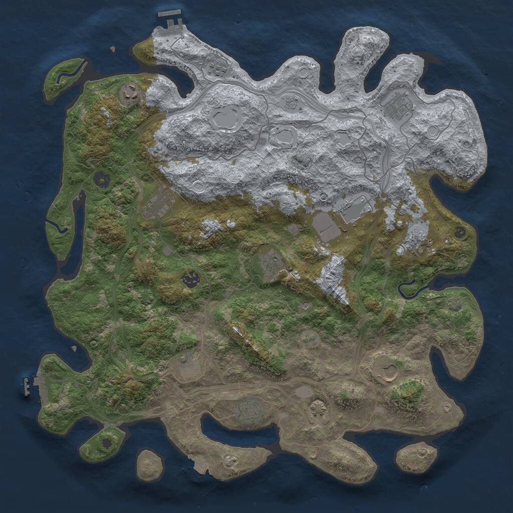 Rust Map: Procedural Map, Size: 4500, Seed: 2989116, 17 Monuments