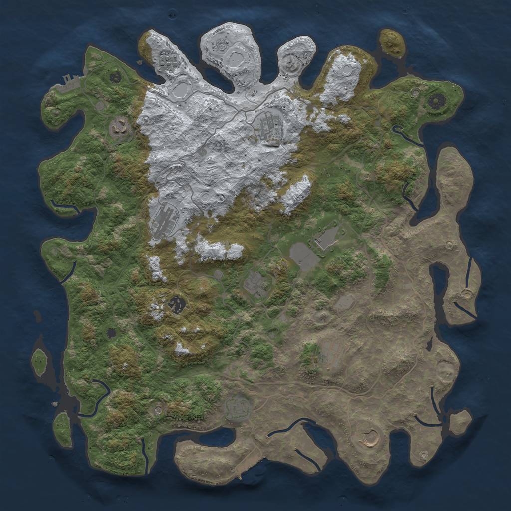 Rust Map: Procedural Map, Size: 4500, Seed: 819192, 19 Monuments