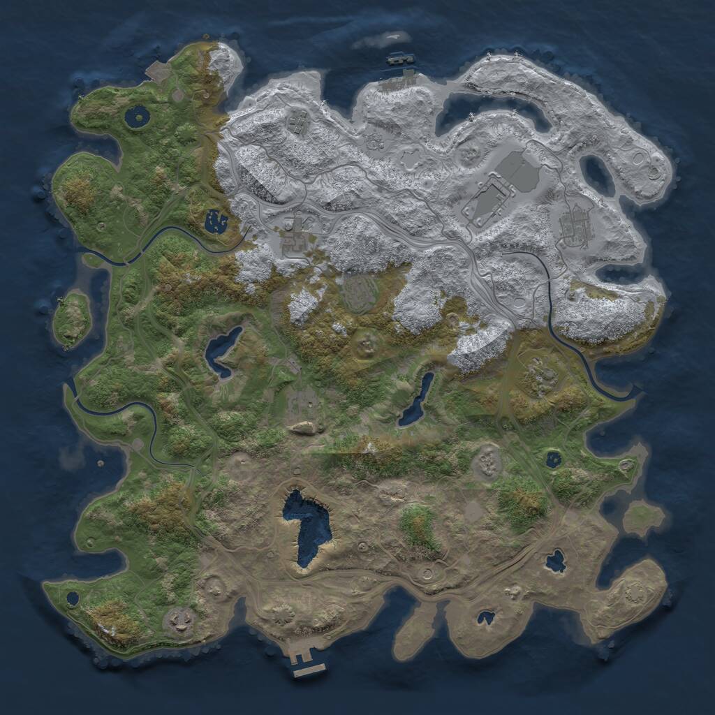 Rust Map: Procedural Map, Size: 4500, Seed: 596112, 15 Monuments