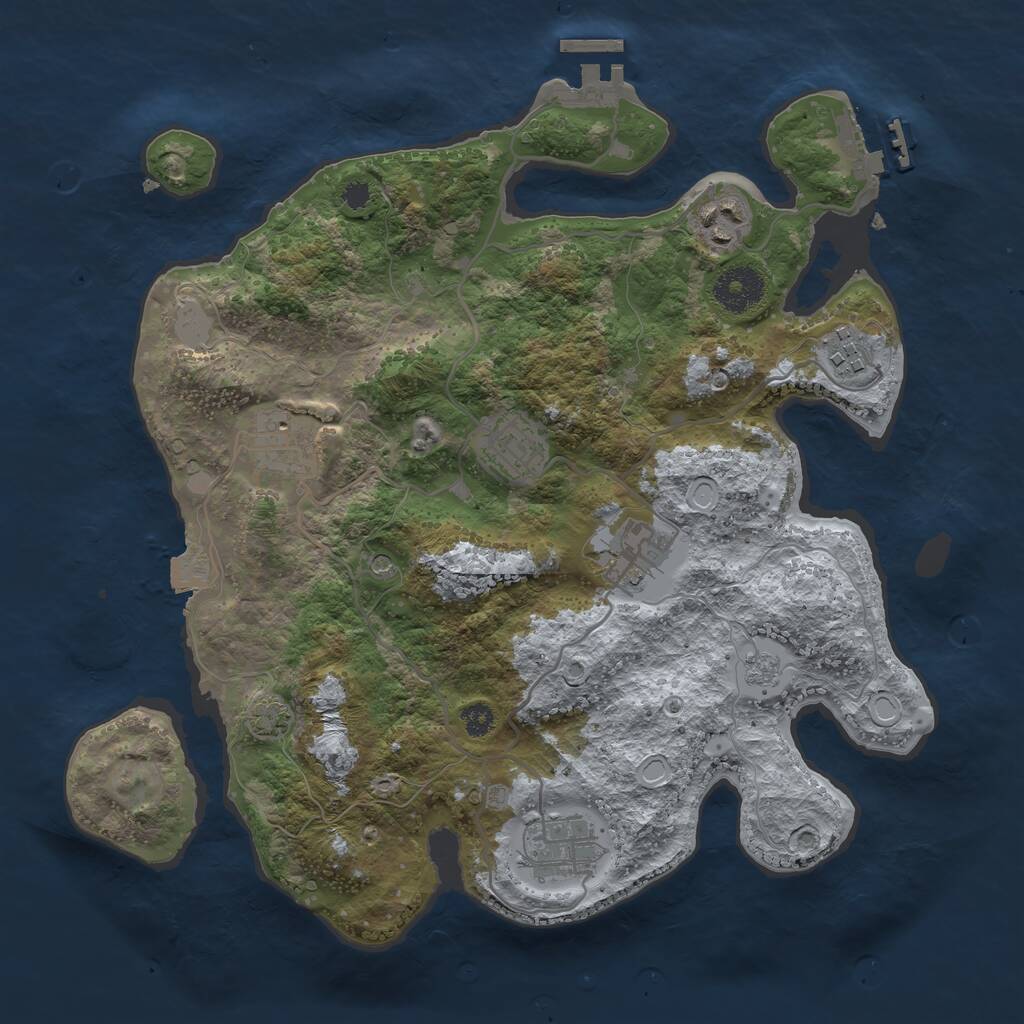 Rust Map: Procedural Map, Size: 3250, Seed: 5002073, 12 Monuments