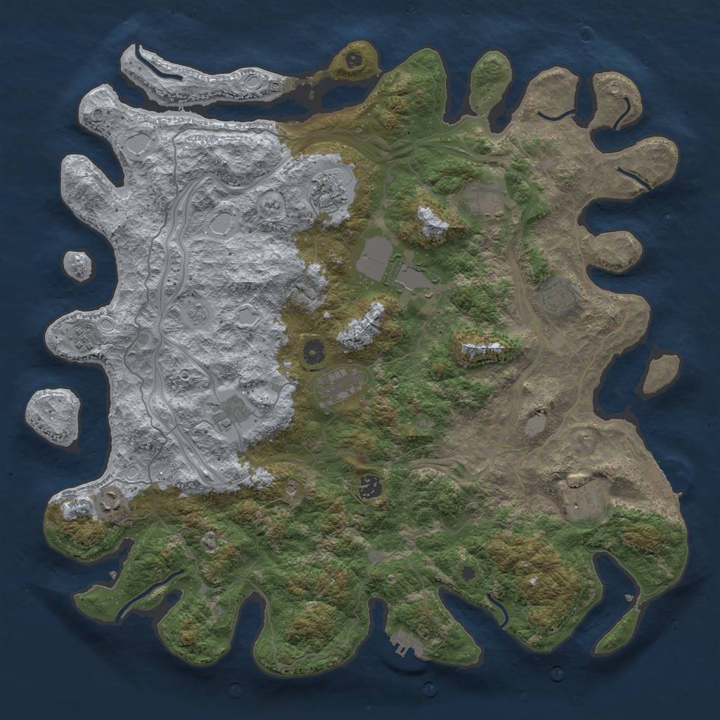 Rust Map: Procedural Map, Size: 4500, Seed: 3423110, 19 Monuments