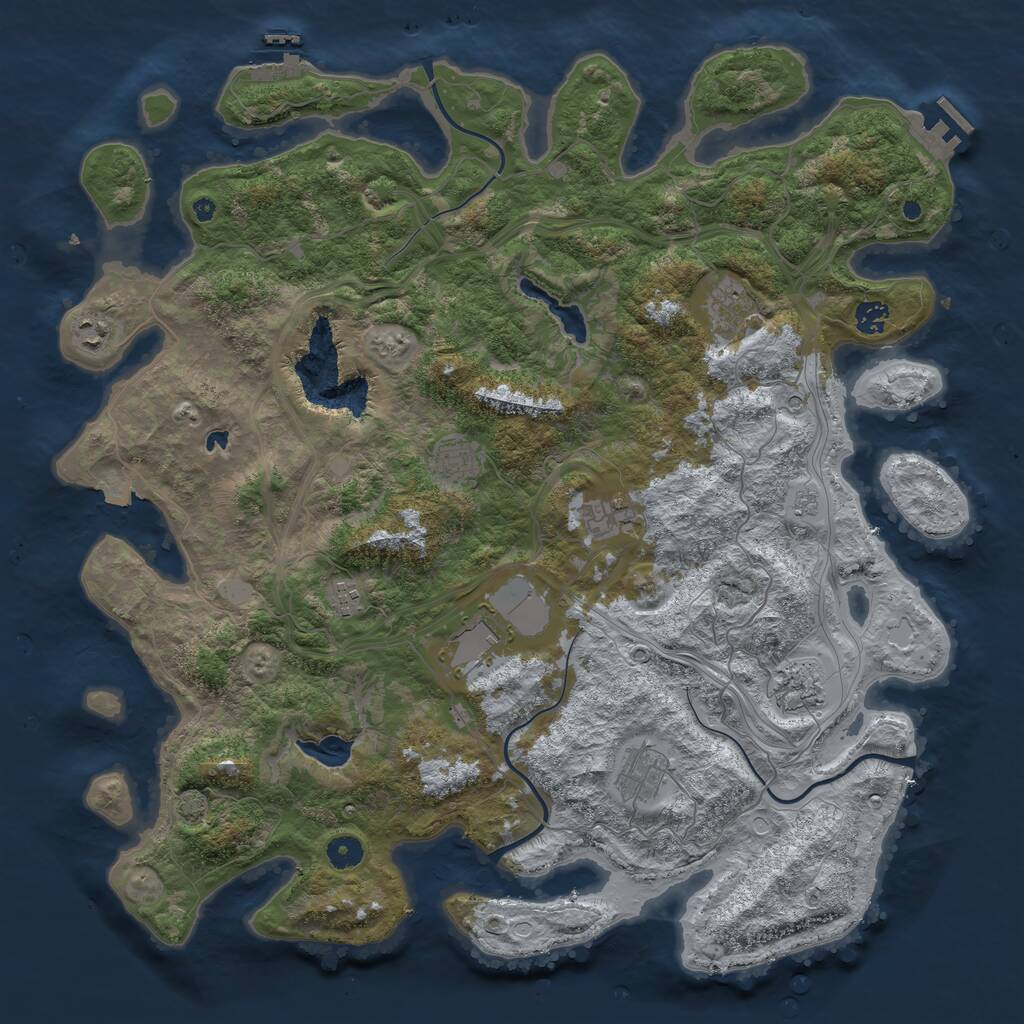Rust Map: Procedural Map, Size: 4500, Seed: 330752, 15 Monuments