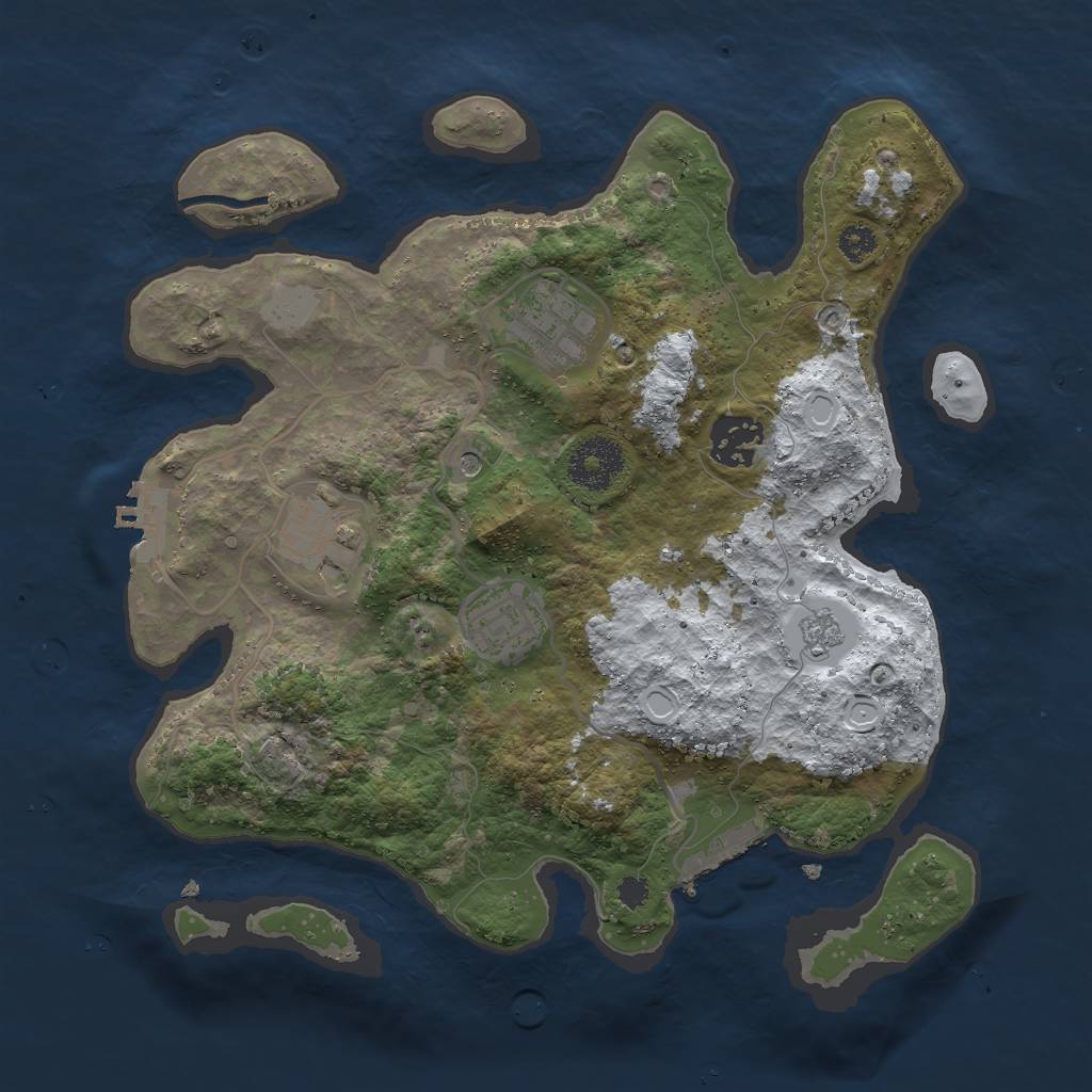 Rust Map: Procedural Map, Size: 3000, Seed: 962645038, 13 Monuments