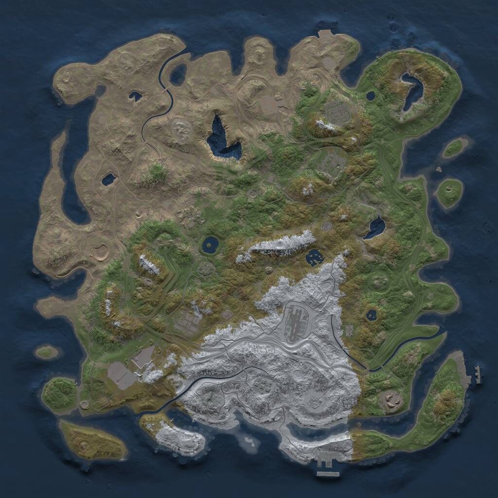 Rust Map: Procedural Map, Size: 4500, Seed: 257120, 17 Monuments