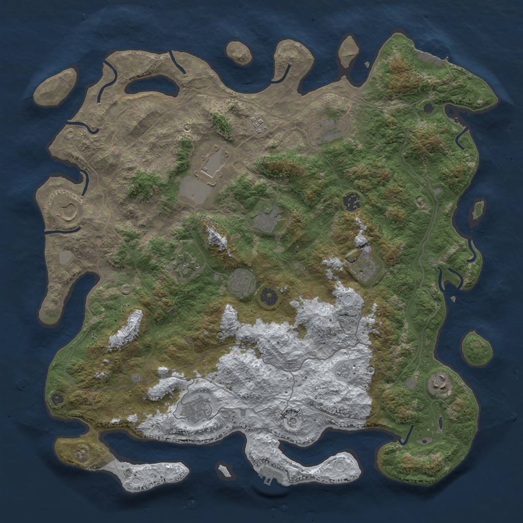 Rust Map: Procedural Map, Size: 4500, Seed: 5978656, 20 Monuments