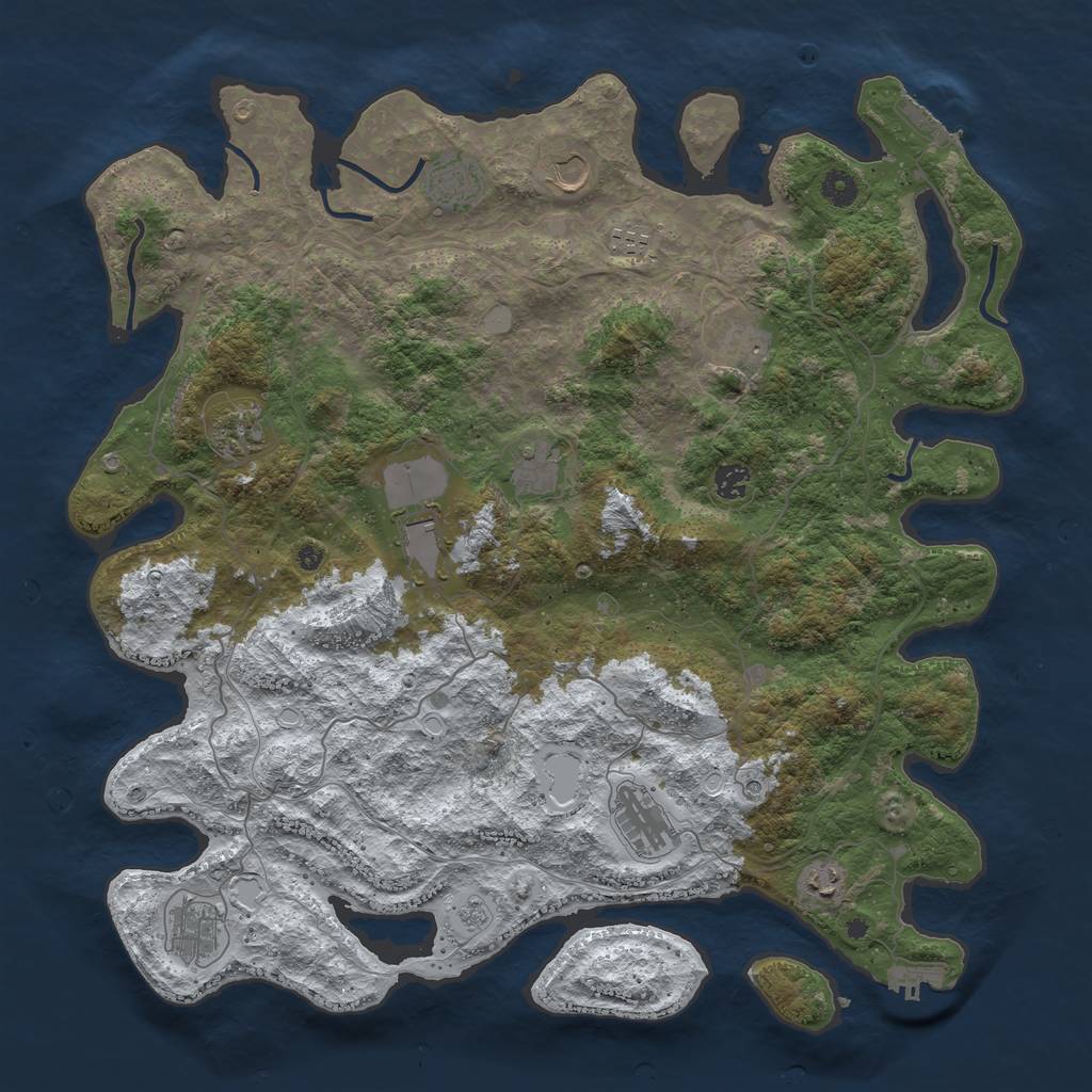 Rust Map: Procedural Map, Size: 4500, Seed: 3403769, 20 Monuments