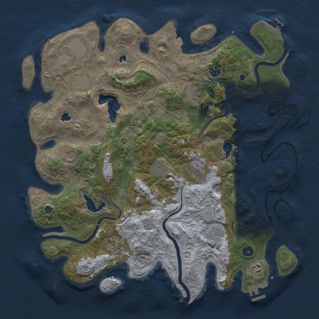 Rust Map: Procedural Map, Size: 4500, Seed: 2370535, 17 Monuments