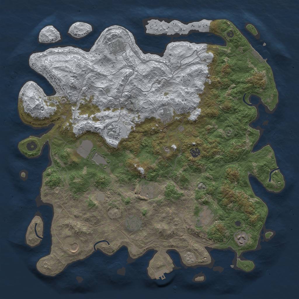 Rust Map: Procedural Map, Size: 4500, Seed: 2575155, 20 Monuments