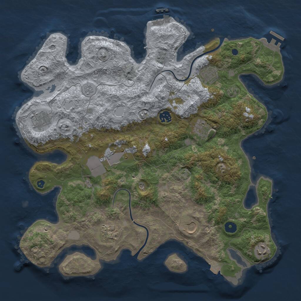 Rust Map: Procedural Map, Size: 3850, Seed: 1430150604, 15 Monuments
