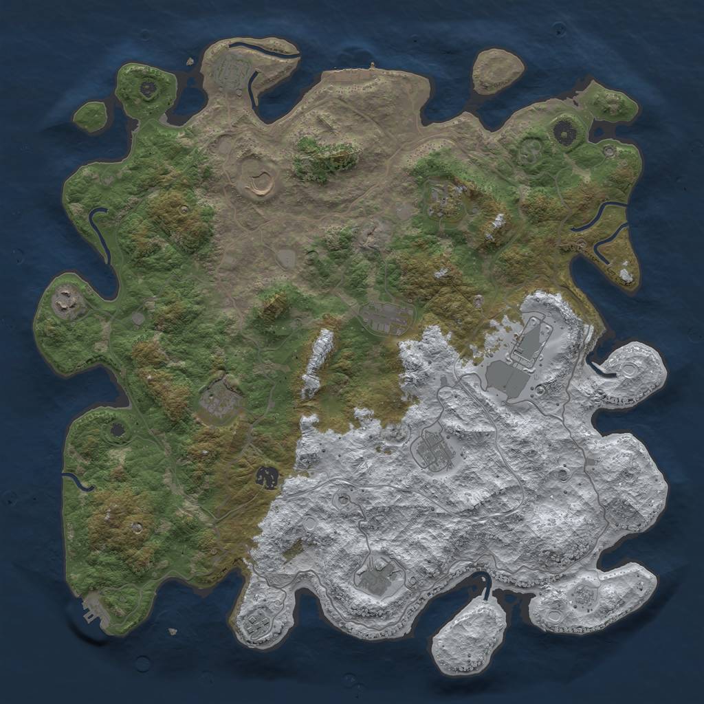 Rust Map: Procedural Map, Size: 4500, Seed: 548067, 20 Monuments