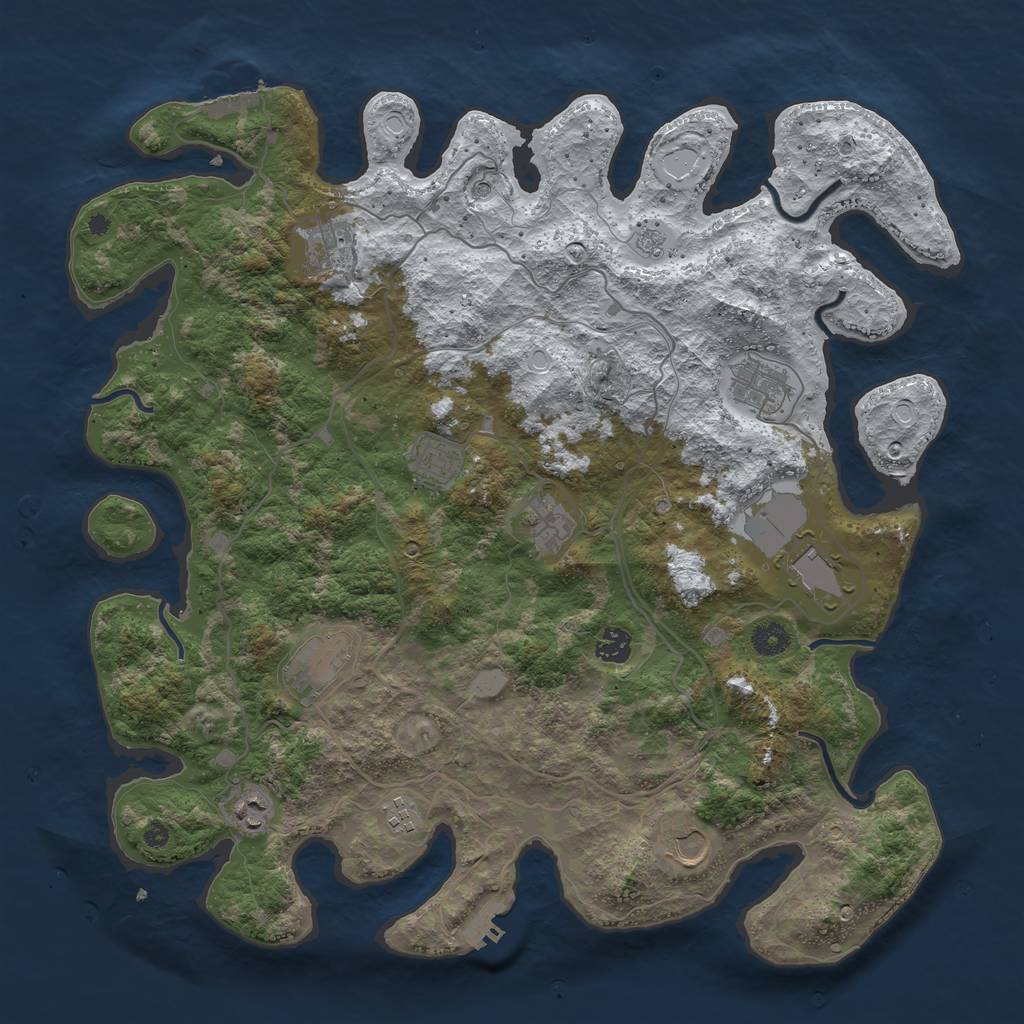 Rust Map: Procedural Map, Size: 4250, Seed: 716416, 19 Monuments