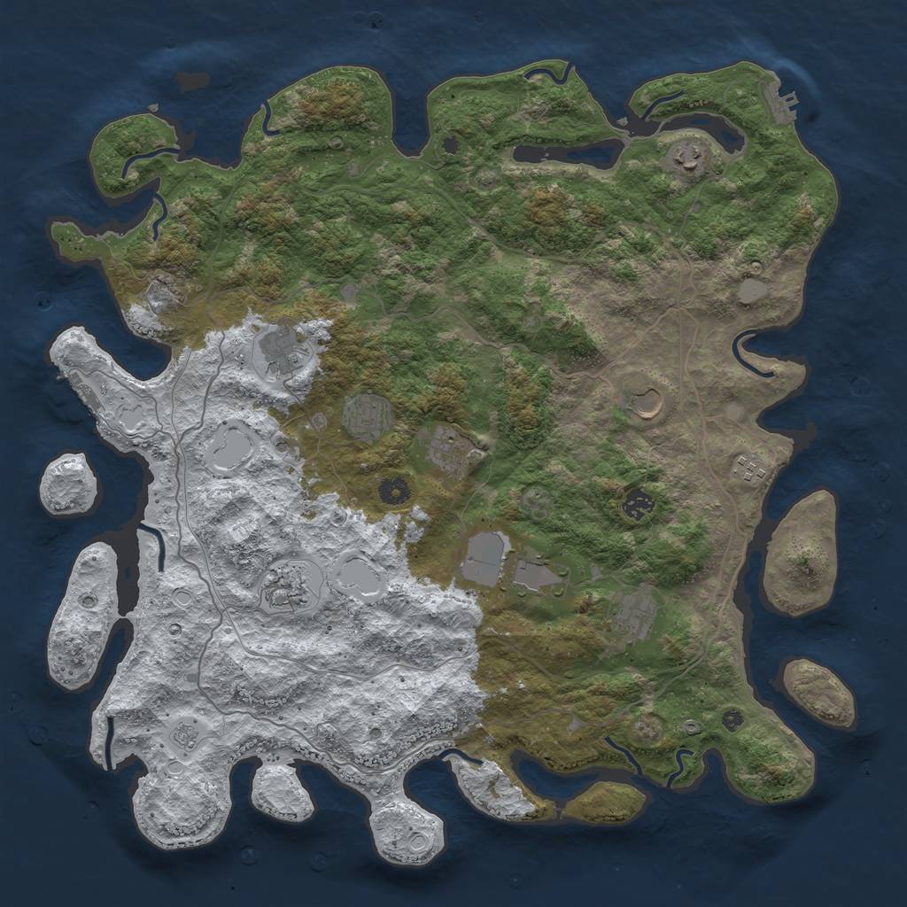 Rust Map: Procedural Map, Size: 4500, Seed: 2919488, 19 Monuments