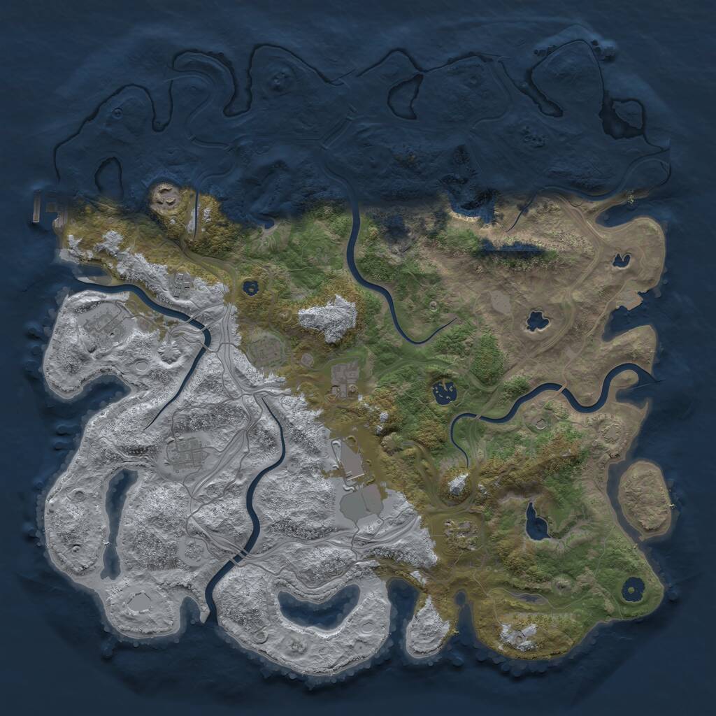 Rust Map: Procedural Map, Size: 4500, Seed: 4885323, 14 Monuments