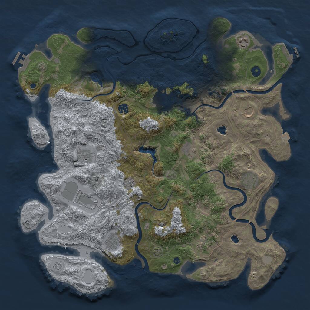 Rust Map: Procedural Map, Size: 4500, Seed: 210680, 17 Monuments