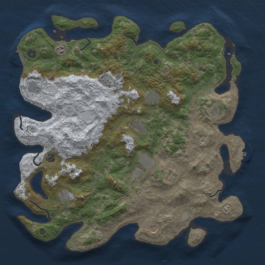 Rust Map: Procedural Map, Size: 4500, Seed: 5854470, 20 Monuments