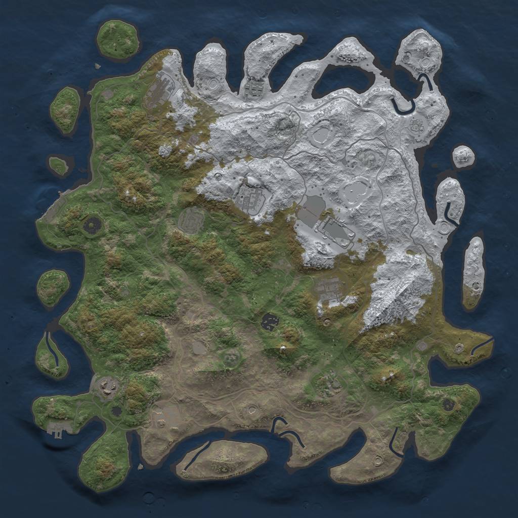 Rust Map: Procedural Map, Size: 4500, Seed: 4508359, 19 Monuments