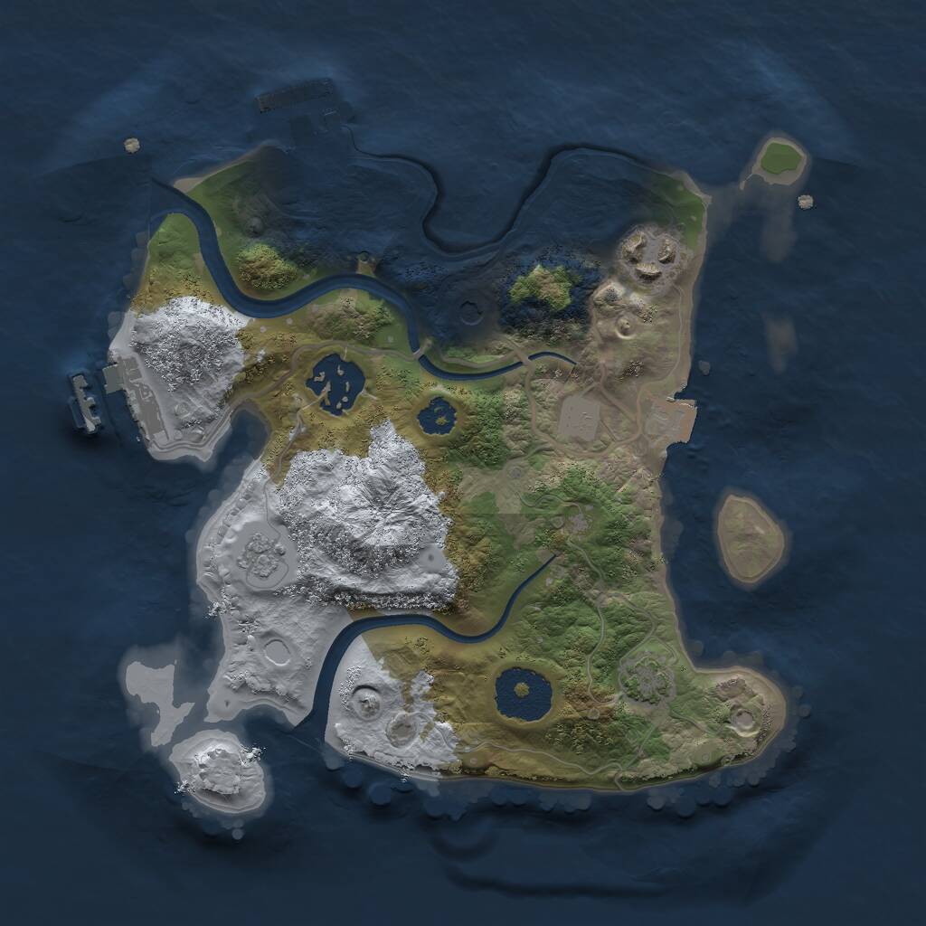 Rust Map: Procedural Map, Size: 2500, Seed: 6824, 8 Monuments