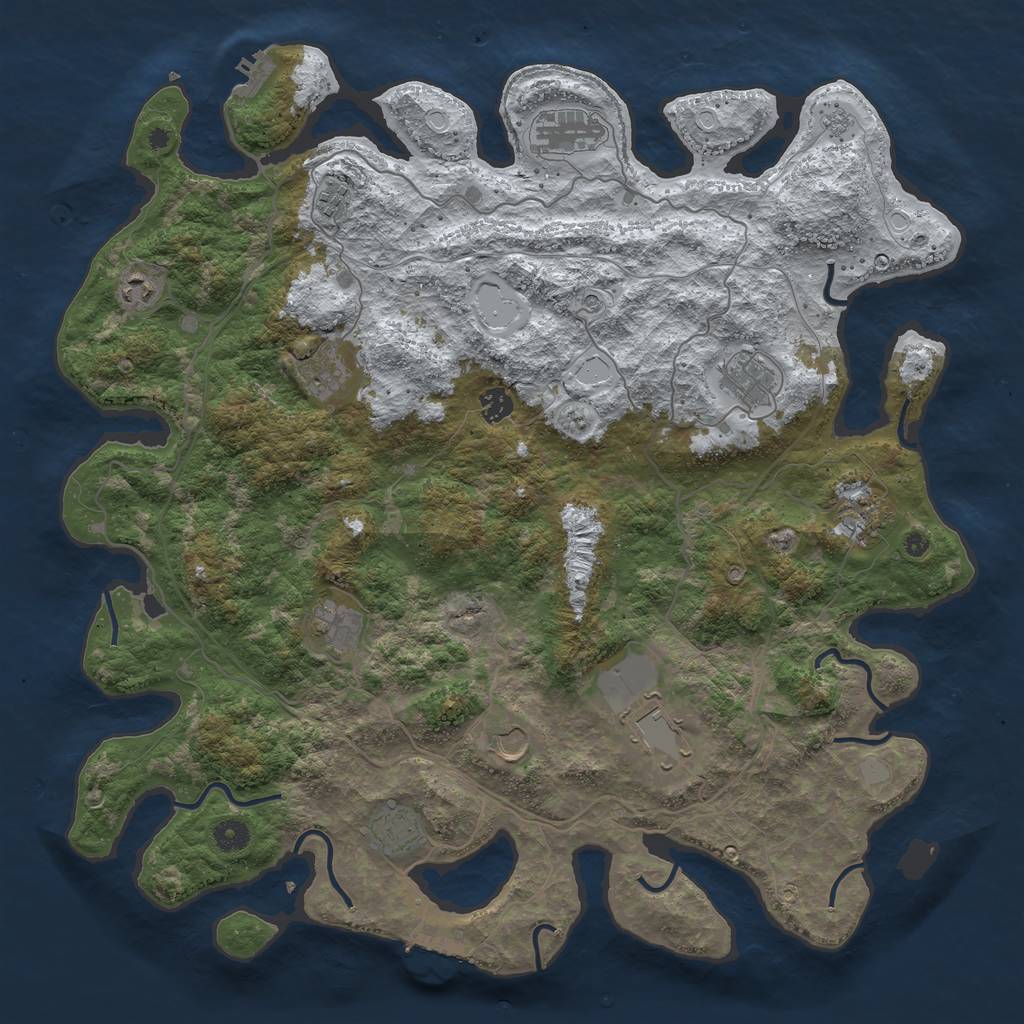 Rust Map: Procedural Map, Size: 4500, Seed: 6395506, 20 Monuments