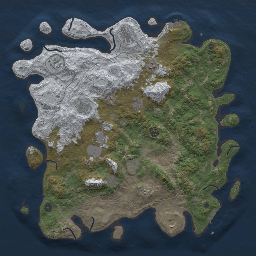 Rust Map: Procedural Map, Size: 4500, Seed: 409783, 20 Monuments