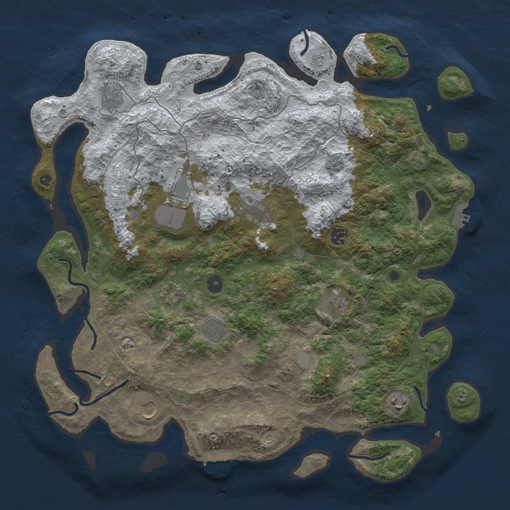 Rust Map: Procedural Map, Size: 4500, Seed: 6375789, 19 Monuments