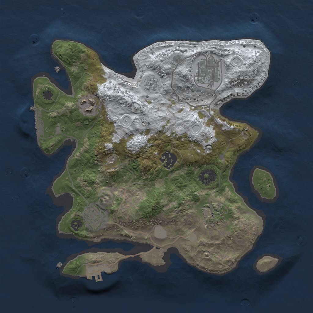 Rust Map: Procedural Map, Size: 2800, Seed: 1432594227, 14 Monuments