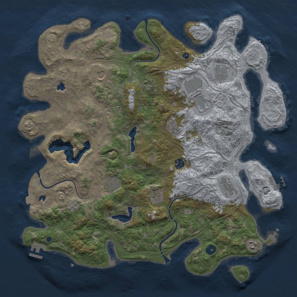 Rust Map: Procedural Map, Size: 4500, Seed: 5604328, 17 Monuments