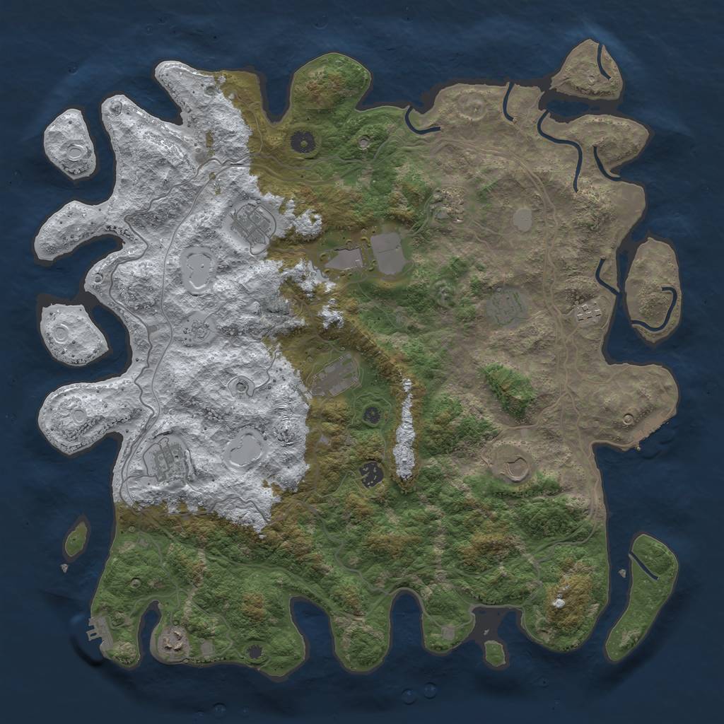 Rust Map: Procedural Map, Size: 4500, Seed: 3638317, 19 Monuments
