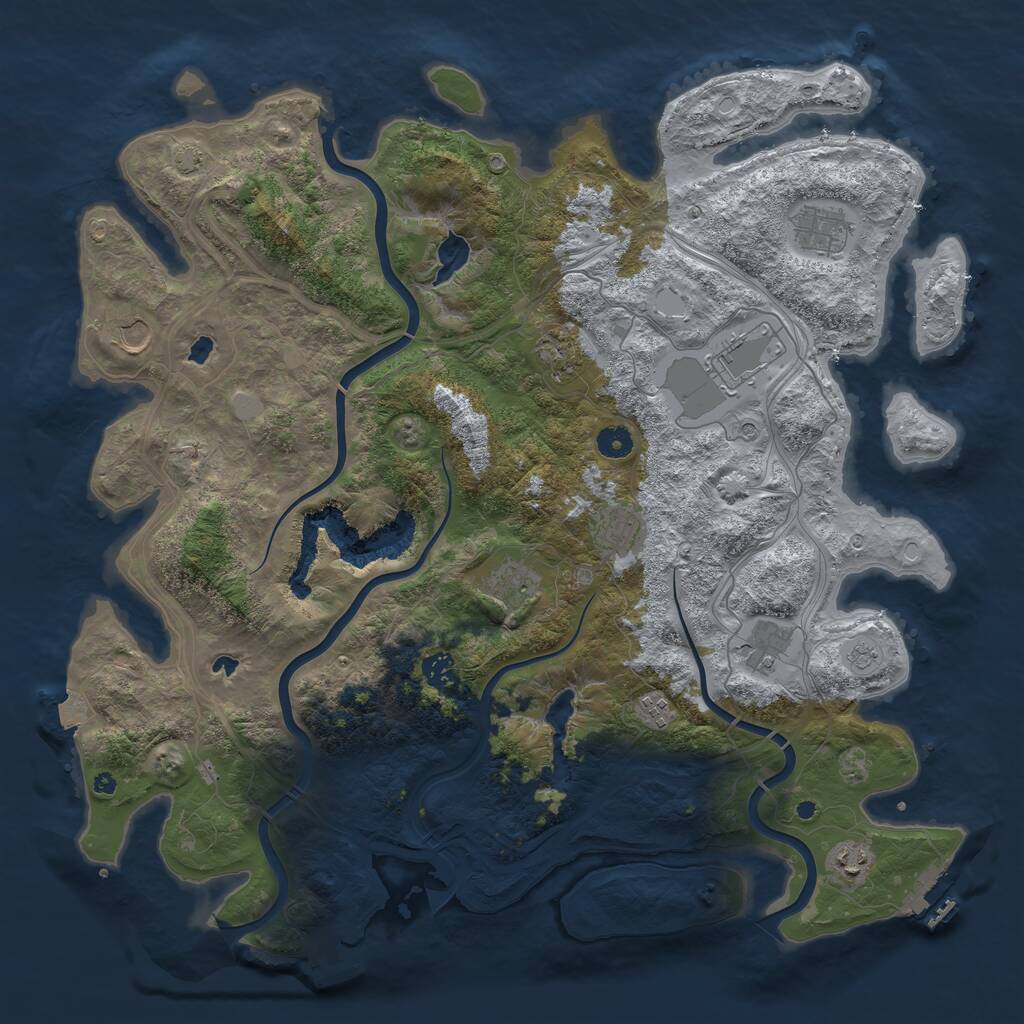 Rust Map: Procedural Map, Size: 4500, Seed: 5104544, 16 Monuments