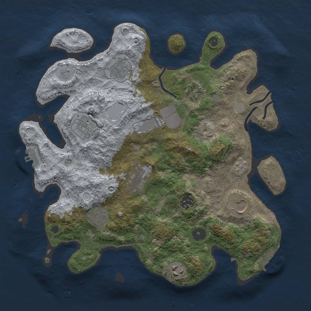 Rust Map: Procedural Map, Size: 3500, Seed: 2167854, 19 Monuments