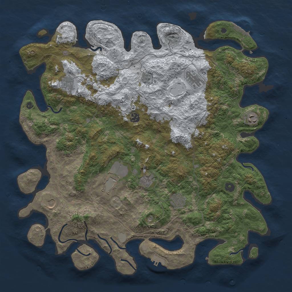 Rust Map: Procedural Map, Size: 4500, Seed: 5672819, 18 Monuments